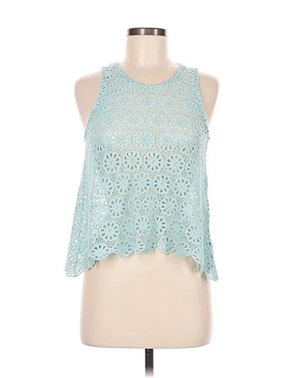 Pre-owned Pins And Needles Sleeveless Top Teal Halter Neckline Tops In Blue