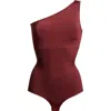 Pinsy Butter Sculpt One-shoulder Bodysuit In Dark Cherry