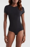 Pinsy Butter Sculpt Short Sleeve Bodysuit In Black