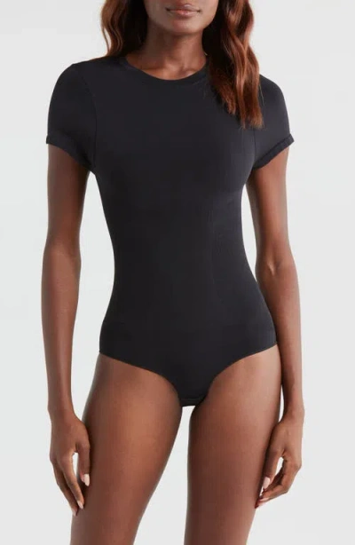 Pinsy Butter Sculpt Short Sleeve Bodysuit In Black