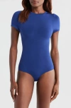 Pinsy Butter Sculpt Short Sleeve Bodysuit In Midnight Navy