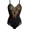 Pinsy Sculpting Lace Shapewear Bodysuit In Black