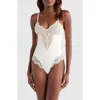 Pinsy Sculpting Lace Shapewear Bodysuit In White