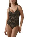 Pinsy Shaping Lace Shapewear Bodysuit In Black