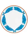 Pinto Paris Lagon Fish-print Dinner Plate In Blue