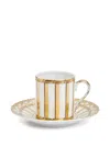 Pinto Paris Vannerie Striped Coffee Cup And Saucer In Gold