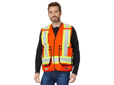 Pioneer 7732u 88/12 7 Oz. Surveyor Vest High-visibility Vest Orange : 5xl, Cotton/nylon