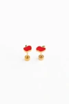 Pip Pop Apple Stud Earrings In Gold