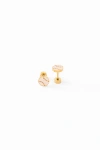 Pip Pop Baseball Stud Earrings In Gold