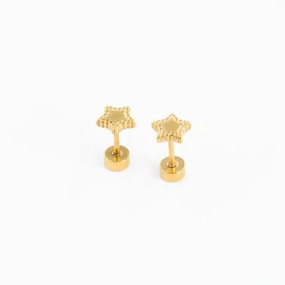 Pip Pop Kids'  Beaded Star Earring In Gold