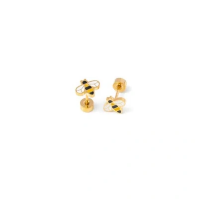 Pip Pop Kids'  Bee Stud Earrings In Gold
