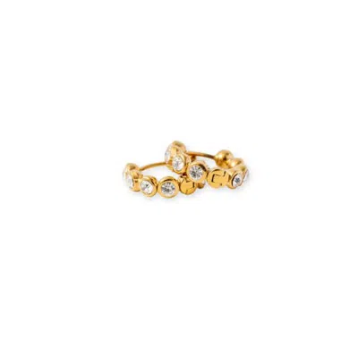 Pip Pop Kids'  Bold Bezeled Diamond Hypoallergenic Hoop Earrings In Multi