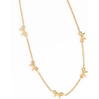 Pip Pop Kids'  Bow Repeat Necklace In Gold