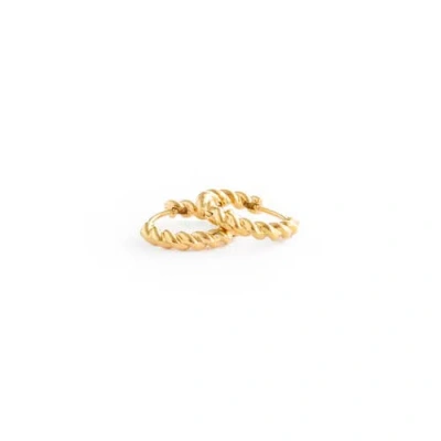 Pip Pop Kids'  Braided Hoop Earrings In Gold