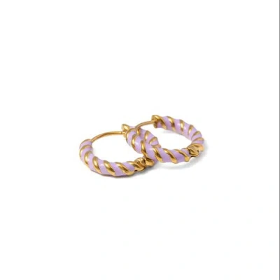 Pip Pop Kids'  Braided Hoop Earrings In Purple