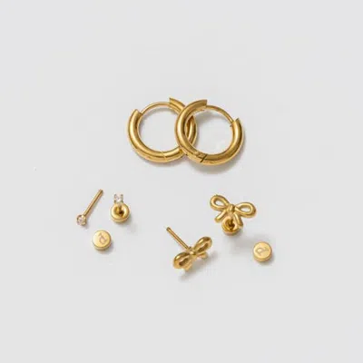 Pip Pop Kids'  Classic Stack Earring Set In Gold