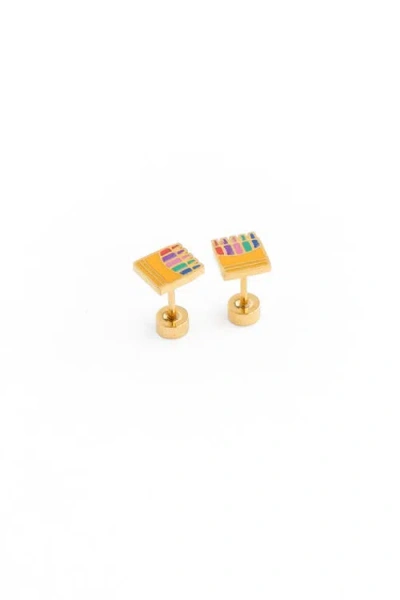 Pip Pop Kids'  Crayon Stud Earrings In Gold