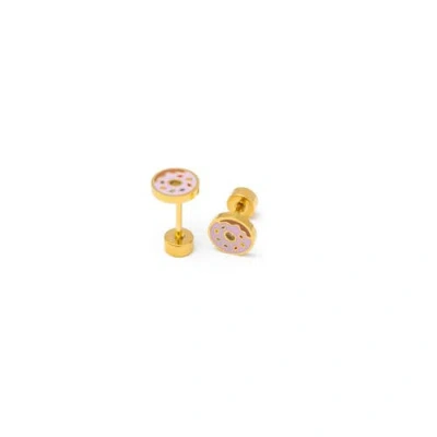 Pip Pop Kids'  Donut Stud Earrings In Gold
