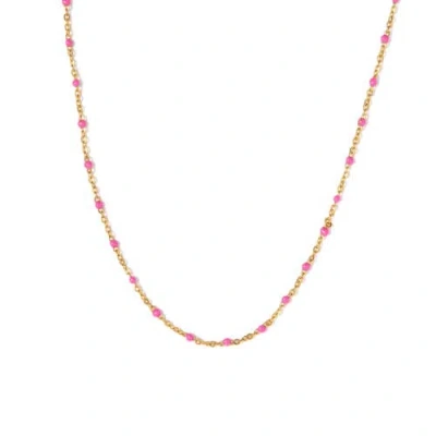 Pip Pop Kids'  Enamel Bead Necklace In Gold