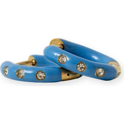 Pip Pop Kids'  Enamel Diamond Hypoallergenic Hoop Earrings In Multi