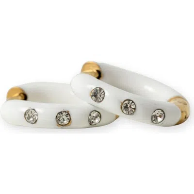 Pip Pop Kids'  Enamel Diamond Hypoallergenic Hoop Earrings In Multi