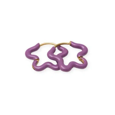 Pip Pop Kids'  Enamel Flower Hoop Earrings In Gold
