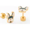 Pip Pop Frenchie Stud Earring In Gold