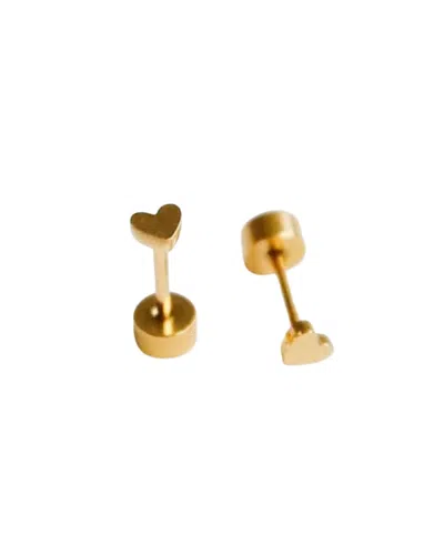 Pip Pop Girl's Mini Heart Earring In Gold