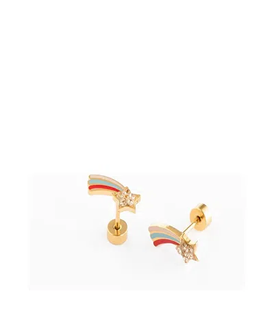 Pip Pop Girl's Shooting Star Earring In Gold
