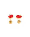 Pip Pop Apple Stud Earrings In Red