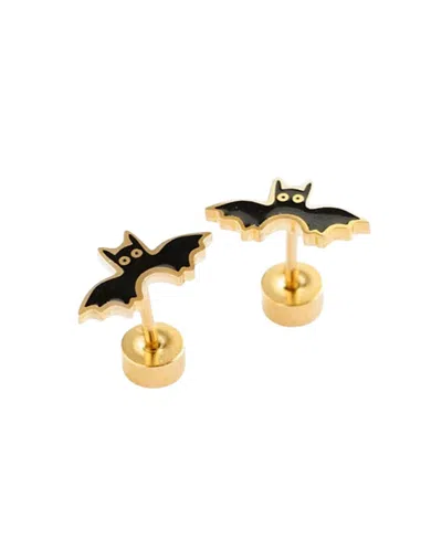 Pip Pop Kids' Girls' Bat Flatback Stud Hypoallergenic Earrings In Gold