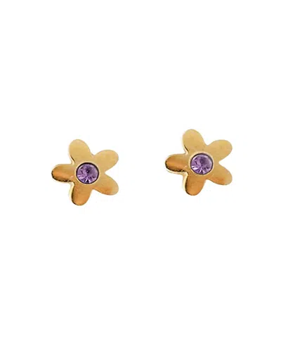 Pip Pop Girls' Birthstone Flower Earring In Gold
