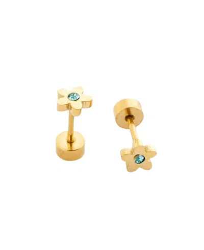 Pip Pop Kids' Girls' Birthstone Flower Earring In Gold