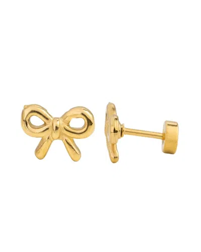 Pip Pop Girls' Bow Stud Earring In Gold