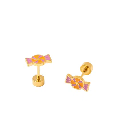 Pip Pop Kids' Girls' Candy Flatback Stud Hypoallergenic Earrings In Gold