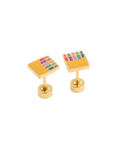 Pip Pop Girls' Crayon Stud Earring In Multi