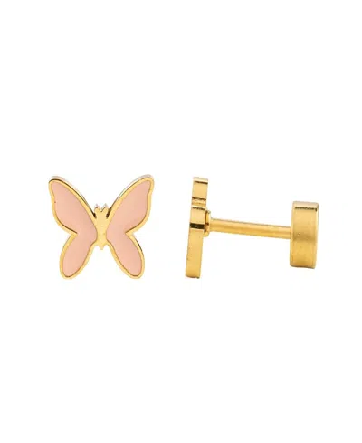 Pip Pop Kids' Girls' Enamel Butterfly Earring In Gold