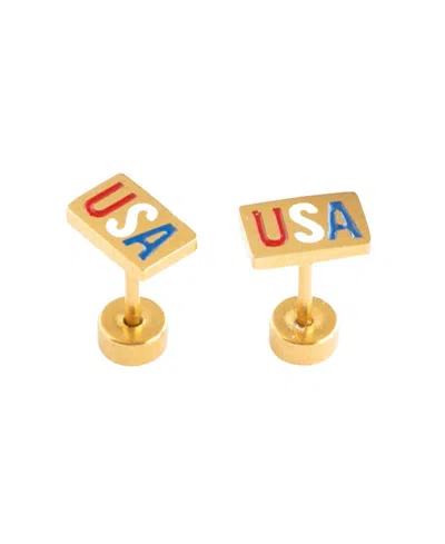 Pip Pop Kids' Girls' Usa Stud Earring In Gold
