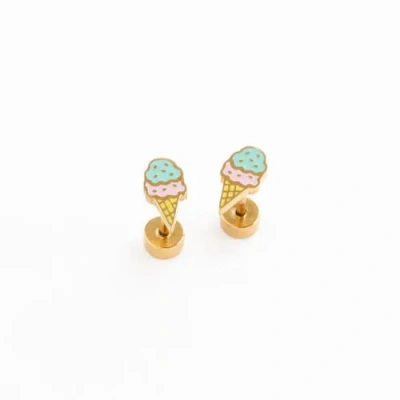 Pip Pop Kids'  Ice Cream Stud Earring In Multi
