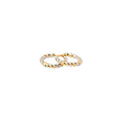 Pip Pop Kids'  Mixed Metal Twisted Hypoallergenic Hoop Earrings In Multi
