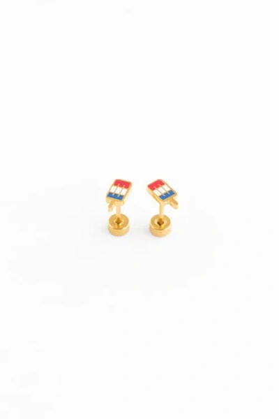 Pip Pop Kids'  Patriotic Pop Stud Earrings In Multi