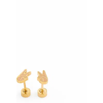 Pip Pop Kids'  Peace Stud Earrings In Brown