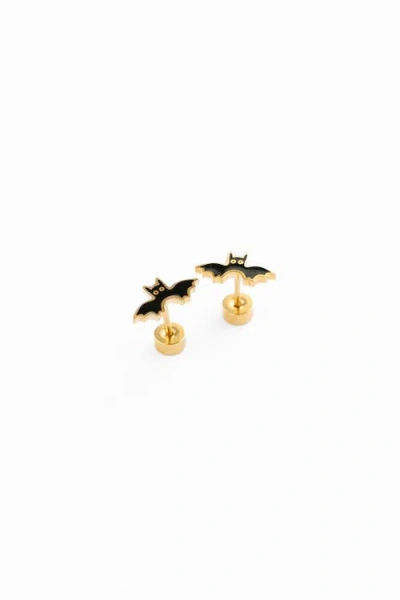 Pip Pop Kids'  Pumpkin Stud Earrings In Orange