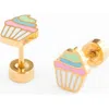 Pip Pop Rainbow Cupcake Stud Earring