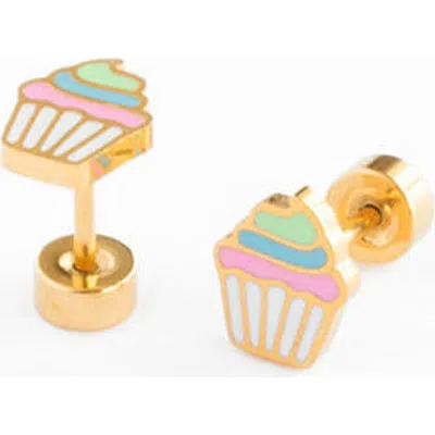 Pip Pop Kids'  Rainbow Cupcake Stud Earring