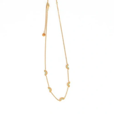 Pip Pop Kids'  Rainbow Repeat Necklace In Gold