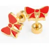 Pip Pop Red Bow Stud Earrings