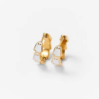 Pip Pop Kids'  Repeat Ghost Hypoallergenic Hoop Earrings In Multi