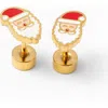 Pip Pop Santa Stud Earrings In Gold