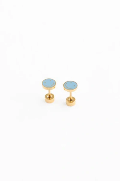 Pip Pop Kids'  Smile Stud Earrings In Gold